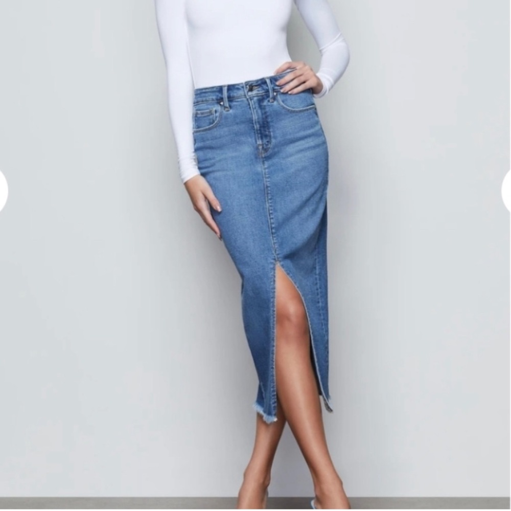 Good American midi jean skirt size 12/31